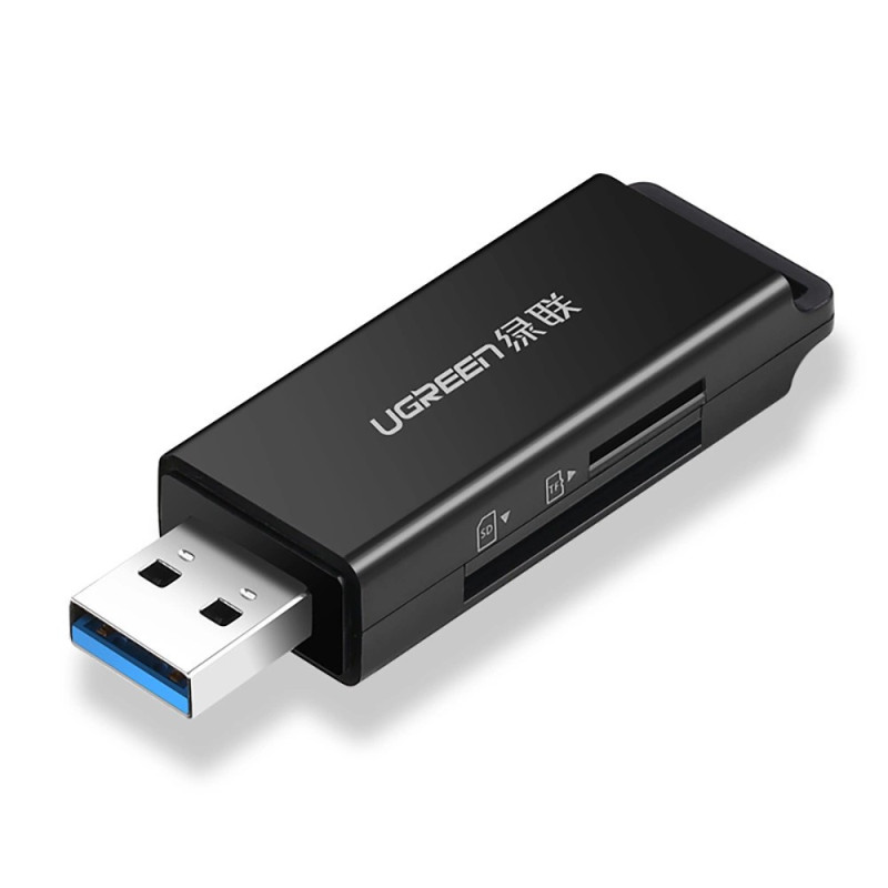 Atminties kortelių skaitytuvas Ugreen CM104 USB-A 3.0 to TF / SD (40752) juodas