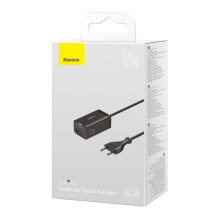 Greitas įkroviklis Baseus GaN3 Pro, 2x USB-C, 2x USB, 65W (juodas)