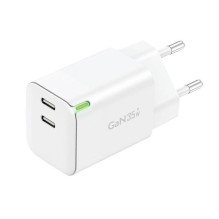 Sieninis įkroviklis Foneng GaN 35W 2x USB-C 2.4A (baltas)