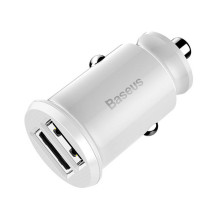 „Baseus“ grūdų automobilinis įkroviklis 2x USB 5V 3.1A (baltas)