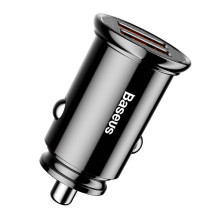 Baseus Circular 2xUSB QC3.0 5A 30W automobilinis įkroviklis (juodas)