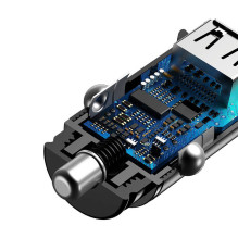 Baseus Square 2xUSB QC3.0 5A 30W automobilinis įkroviklis (juodas)