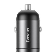 Baseus Tiny Star Mini greito įkrovimo automobilinis įkroviklis USB jungtis 30W pilka