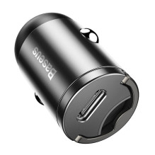 Baseus Tiny Star USB-C mini automobilinis įkroviklis, QC 4.0+, PD, 30W (pilka)