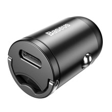 Baseus Tiny Star USB-C mini automobilinis įkroviklis, QC 4.0+, PD, 30W (pilka)