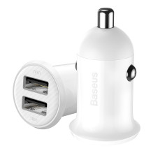 „Baseus Grain Pro“ automobilinis įkroviklis 2x USB 4.8A (baltas)