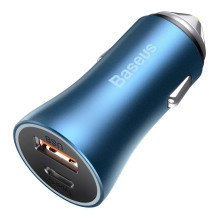 Baseus Golden Contactor Pro car charger, USB + USB-C, QC4.0+, PD, SCP, 40W (blue)