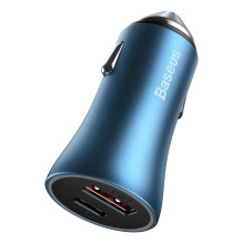 Baseus Golden Contactor Pro car charger, USB + USB-C, QC4.0+, PD, SCP, 40W (blue)