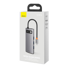 Hub 5in1 Baseus Metal Gleam Series, USB-C iki 3x USB 3.0 + HDMI + USB-C PD