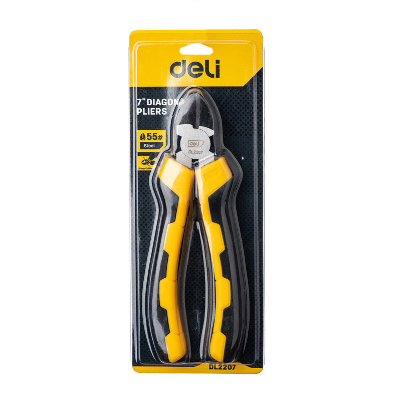 Diagonal Pliers 7&quot; Deli Tools EDL2207 (yellow)