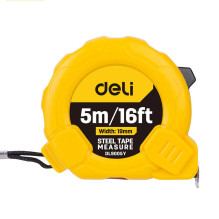 Plieninė matavimo juosta 5 m / 19 mm Deli Tools EDL9005Y (geltona)