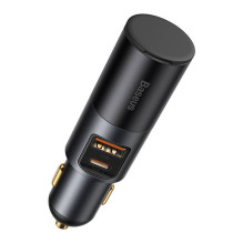 Baseus Share Together Fast Charge Car Charger with Cigarette Lighter Expansion Port, 2x USB, 120W (Gray)