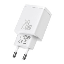 Baseus Compact Quick Charger, USB, USB-C, 20W (white)