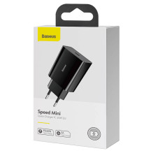 Baseus Speed Mini Quick Charger, USB-C, PD, 3A, 20W (black)