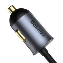 Automobilinis įkroviklis Baseus Share Together su ilgintuvu, 2x USB, 2x USB-C, 120W (pilka)