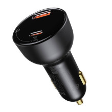 Automobilinis įkroviklis Baseus Superme, USB, USB-C, 100W (juodas)