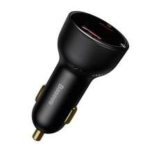 Automobilinis įkroviklis Baseus Superme, USB, USB-C, 100W (juodas)