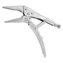 Long Nose Locking Pliers 9&quot; Deli Tools EDL20015B (silver)