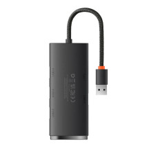 „Baseus Lite“ serijos šakotuvas 4 viename USB į 4x USB 3.0, 25 cm (juodas)