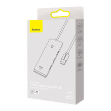 „Baseus Lite“ serijos šakotuvas 4 viename USB į 4x USB 3.0, 25 cm (baltas)