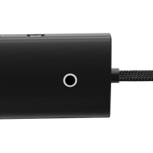 „Baseus Lite“ serijos šakotuvas 4 viename USB-C iki 4 x USB 3.0 + USB-C, 1 m (juodas)