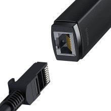 „Baseus Lite“ serijos USB-C–RJ45 tinklo adapteris, 100 Mbps (juodas)