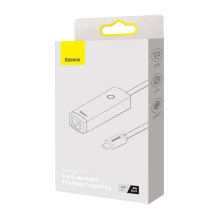 „Baseus Lite“ serijos USB-C–RJ45 tinklo adapteris, 100 Mbps (juodas)