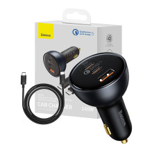 Car Charger Baseus Qualcomm, USB, 2x USB-C, 160W (Grey)