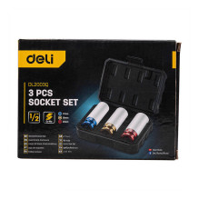 Socket Set Deli Tools EDL2003Q, 17-21mm