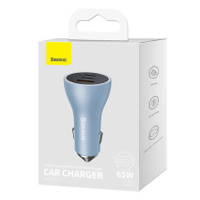 Car charger Baseus Golden Contactor Pro, 2x USB-C, 1x USB, 65W (blue)