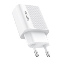 Network charger VFAN E01, 1x USB, 2.4A + Lightning cable (white)