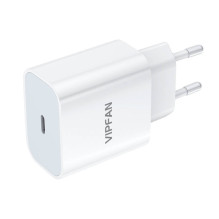 Network charger VFAN E04, USB-C, 20W, QC 3.0 (white)