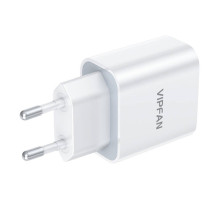 Tinklo įkroviklis VFAN E04, USB-C, 20 W, QC 3.0 (balta)