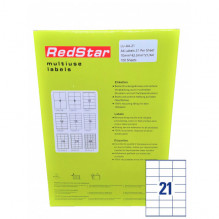 RedStar Lipnus Popierius A4, 21 etiketė, 100 lapų 