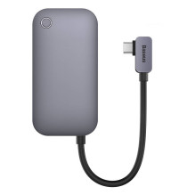 Hub 4in1 Baseus PadJoy Series USB-C į USB 3.0 + HDMI + USB-C PD + lizdas 3,5 mm (pilka)