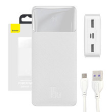 Powerbank Baseus Bipow 20000mAh, 15W (balta)