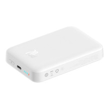 Powerbank Baseus Magnetic, 10000mAh, USB-C 20W, MagSafe (balta)