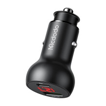 Automobilinis įkroviklis Mcdodo CC-7030, USB + USB-C, su ekranu, 45 W (juodas)