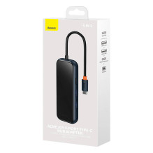 Hub 5in1 Baseus AcmeJoy series USB-C to 2xUSB 3.0 + USB 2.0 + USB-C PD + RJ45 (dark grey)