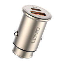 LDNIO C506Q USB, USB-C Automobilinis įkroviklis + MicroUSB laidas