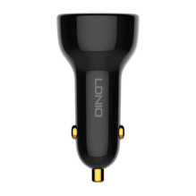 LDNIO C101 automobilinis įkroviklis, USB + USB-C, 100 W + USB-C į USB-C laidas (juodas)