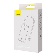 HUB Baseus Lite serijos 5 prievadų USB-C iki HDMI+USB3.0x3+PD (juoda)