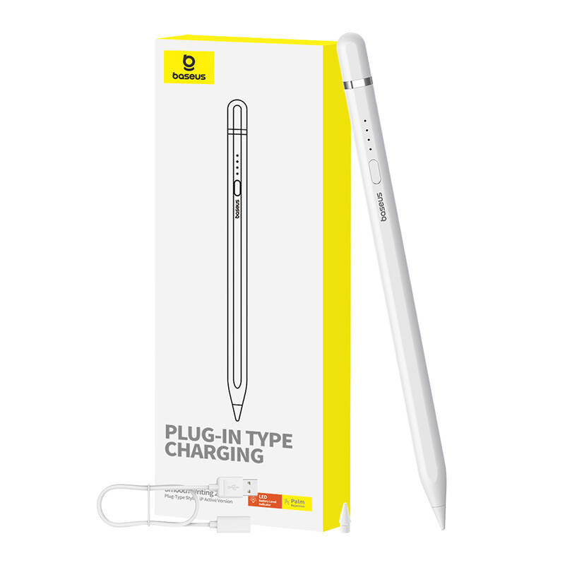 Active stylus Baseus Smooth Writing Series with plug-in charging, lightning (White)