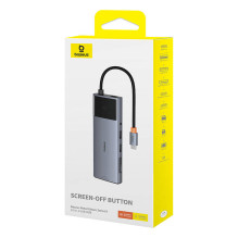 Hub 10in1 Baseus Metal Gleam II Series, USB-C iki 1xHDMI, USB-A (10Gbps), USB-C, 2xUSB-A, Ethernet RJ45, SD / TF kortelė