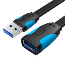 Plokščias USB 3.0 ilgintuvas Vention VAS-A13-B100 1m Black