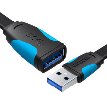 Plokščias USB 3.0 ilgintuvas Vention VAS-A13-B100 1m Black