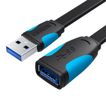 Plokščias USB 3.0 ilgintuvas Vention VAS-A13-B200 2m Black