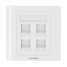 4-Port Keystone Wall Plate 86 Type Vention IFCW0 White