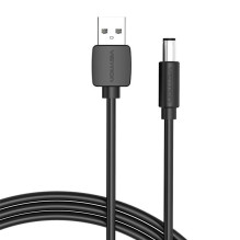 Maitinimo kabelis nuo USB 2.0 iki 5,5 mm nuolatinės srovės vamzdžio lizdas 5 V ventiliacija CEYBF 1 m (juodas)