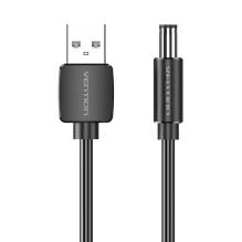 Maitinimo kabelis nuo USB 2.0 iki 5,5 mm nuolatinės srovės vamzdžio lizdas 5 V ventiliacija CEYBF 1 m (juodas)